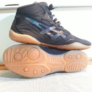 asics MatFlex Black Wrestling Shoes Sz 12